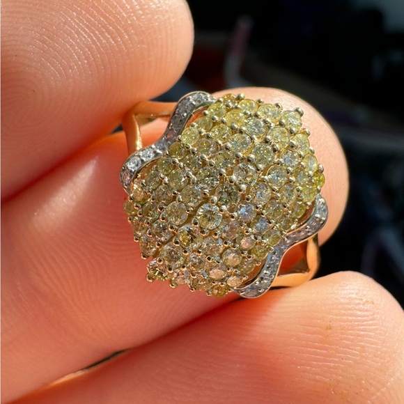 1.00ctw solid 10k gold genuine yellow diamond ring high end - Picture 14 of 16